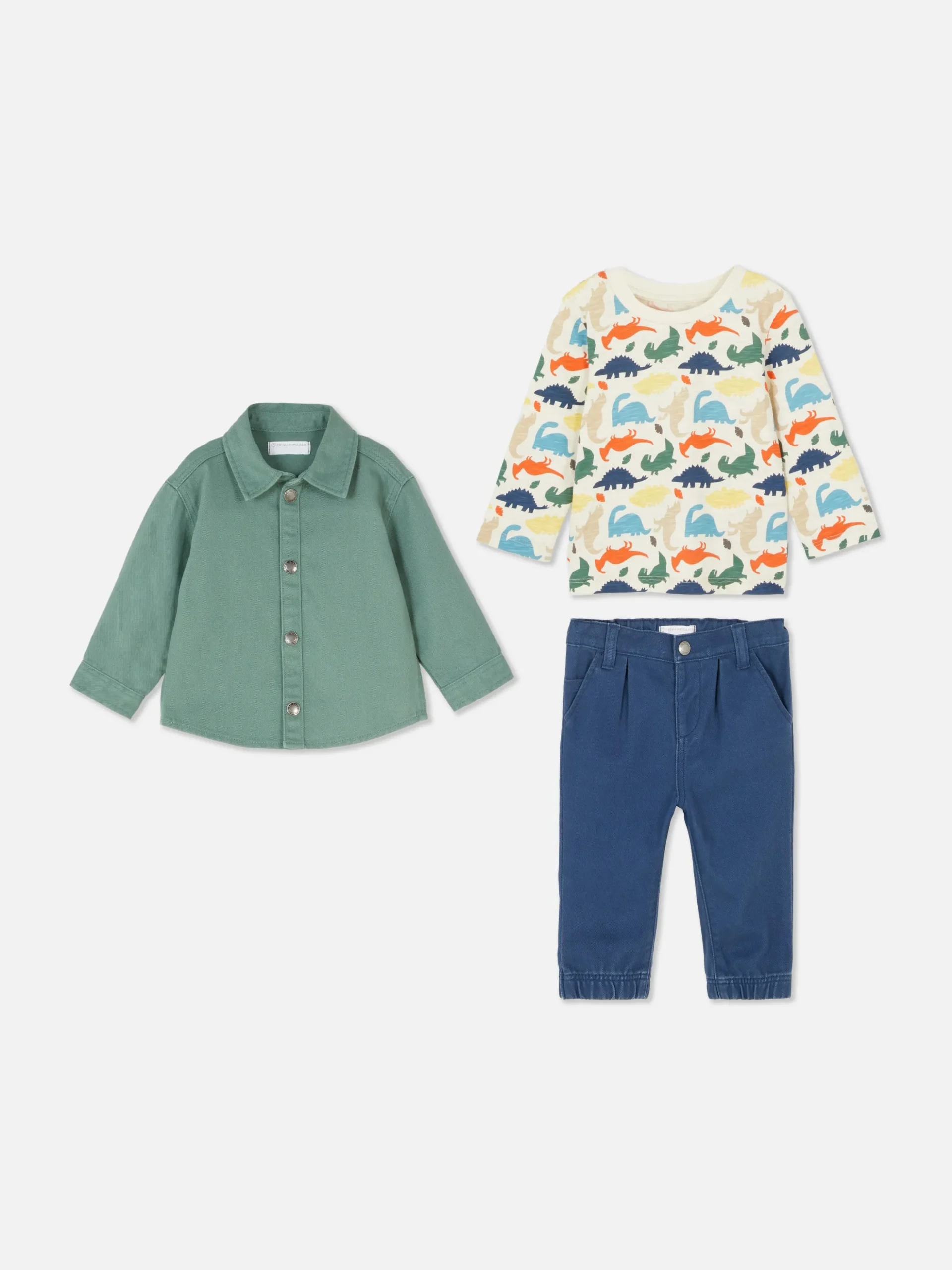Set Met Dinosaurus-T-shirt, Chino En Shacket