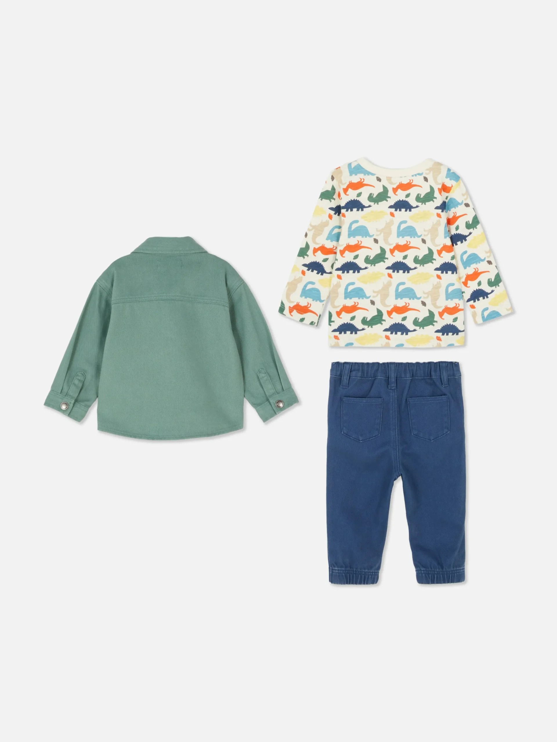 Set Met Dinosaurus-T-shirt, Chino En Shacket