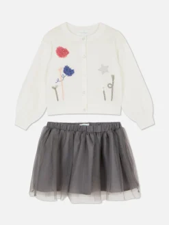 Set Met Gebreid Vest En Tutu
