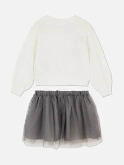 Set Met Gebreid Vest En Tutu