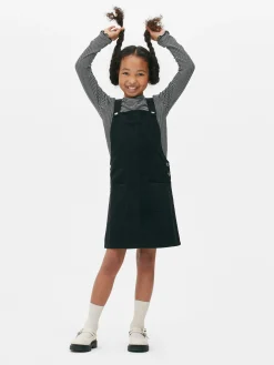 Set Met Gestreept T-shirt Met Lange Mouwen En Corduroy Overgooier