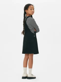 Set Met Gestreept T-shirt Met Lange Mouwen En Corduroy Overgooier