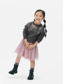 Set Met Trui Met Pailletten En Rok Van Tule