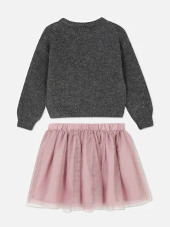 Set Met Trui Met Pailletten En Rok Van Tule