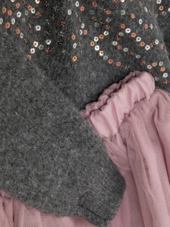 Set Met Trui Met Pailletten En Rok Van Tule