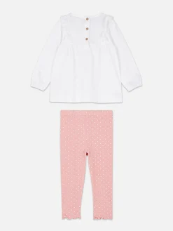 Set Van Blouse Met Ruches En Legging