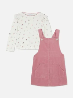Set Van Gebloemd T-shirt En Corduroy Overgooier