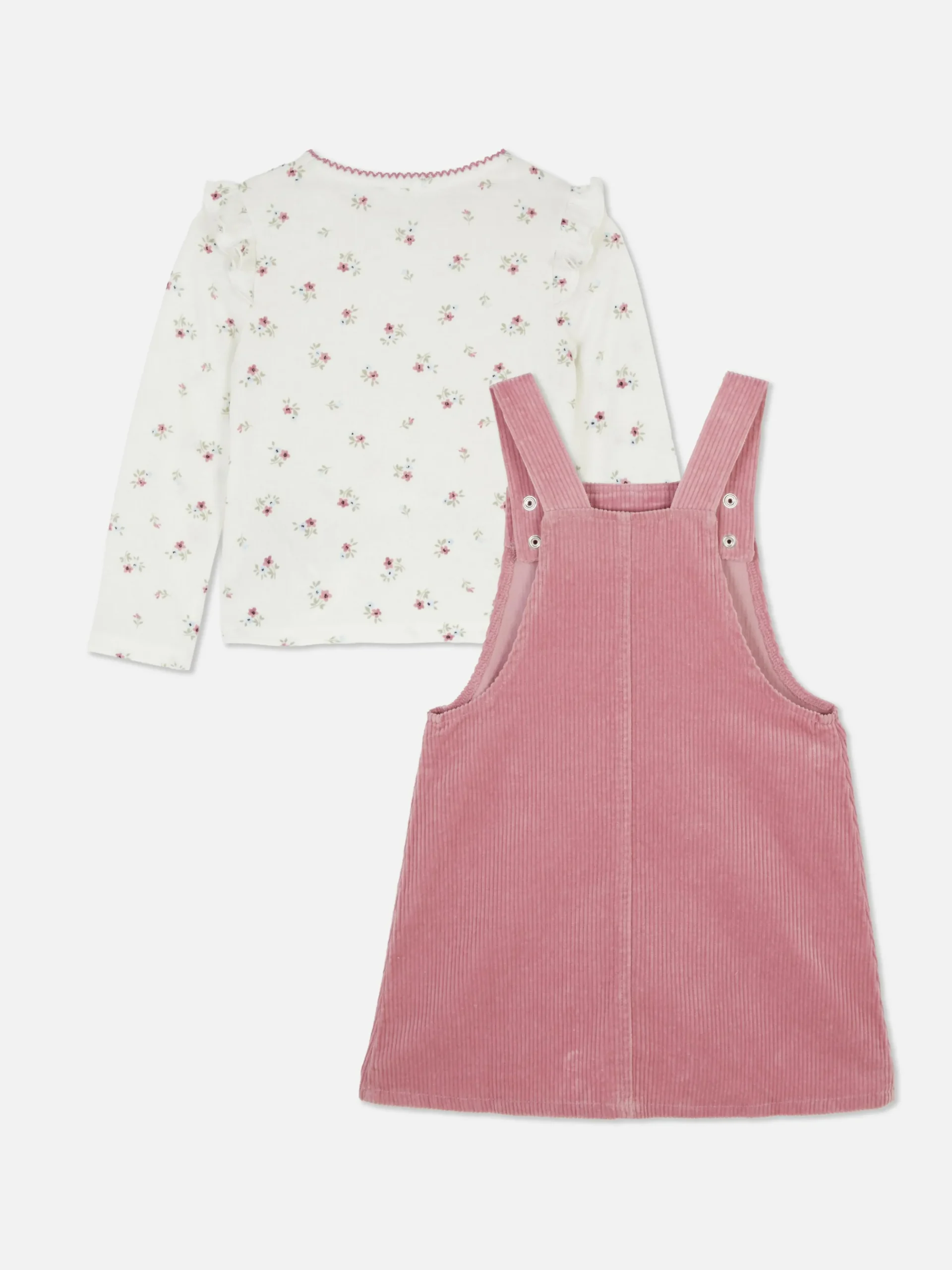 Set Van Gebloemd T-shirt En Corduroy Overgooier
