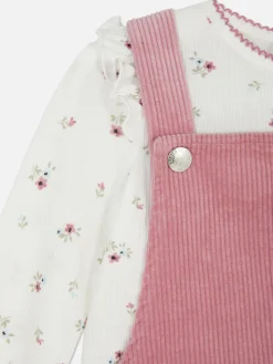 Set Van Gebloemd T-shirt En Corduroy Overgooier