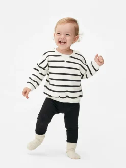 Set Van Gestreept Sweatshirt En Geribde Legging