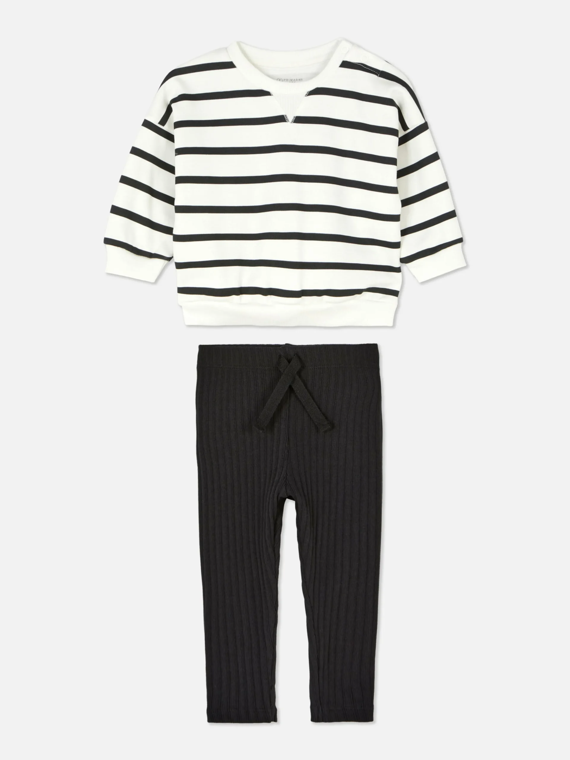 Set Van Gestreept Sweatshirt En Geribde Legging