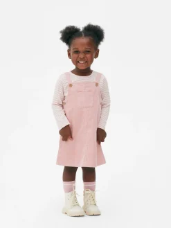 Set Van Gestreept T-shirt En Corduroy Overgooier