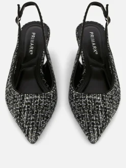 Slingback Kitten Heels Van Bouclé