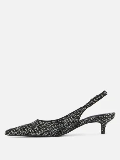 Slingback Kitten Heels Van Bouclé