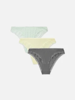 Slips Met Kanten Rand, Set Van 3