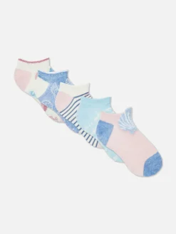 Sneakersokken Met Diverse Schelpmotieven, 5 Paar