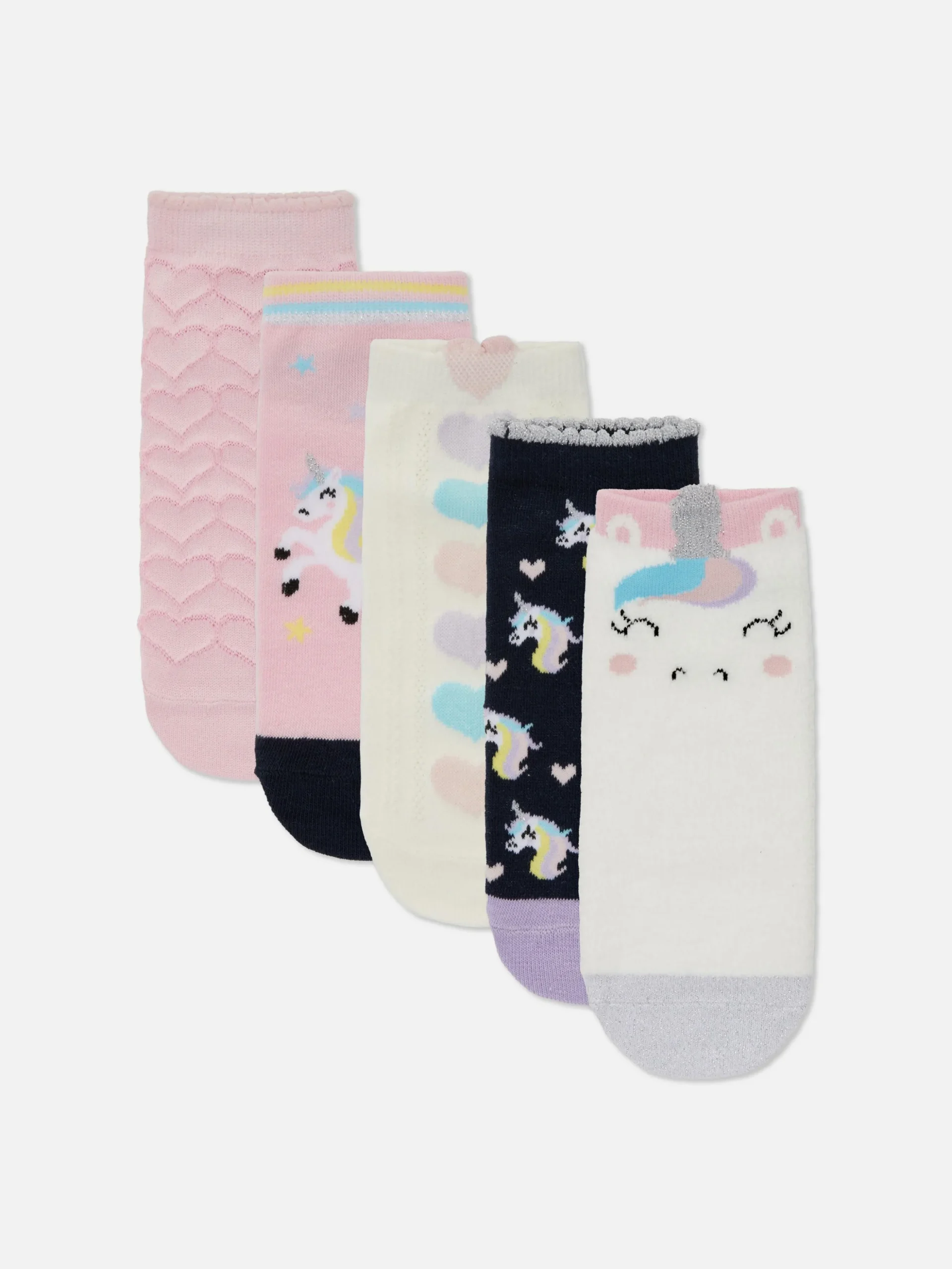 Sneakersokken Met Eenhoorns, 5 Paar