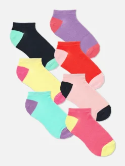 Sneakersokken Met Kleurblokken, 7 Paar