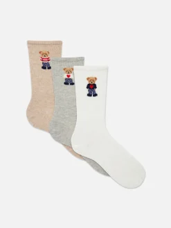 Sokken Met Teddybeer, 3 Paar