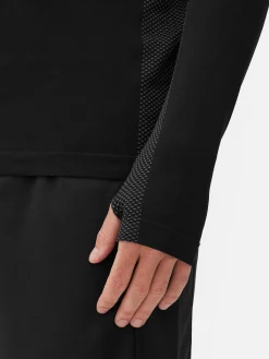 Sporttop Met Kwartrits En Lange Mouwen