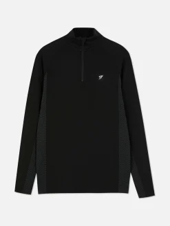 Sporttop Met Kwartrits En Lange Mouwen