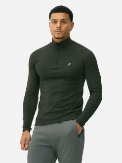 Sporttop Met Kwartrits En Lange Mouwen