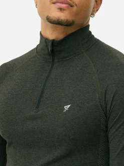 Sporttop Met Kwartrits En Lange Mouwen