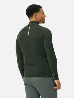 Sporttop Met Kwartrits En Lange Mouwen