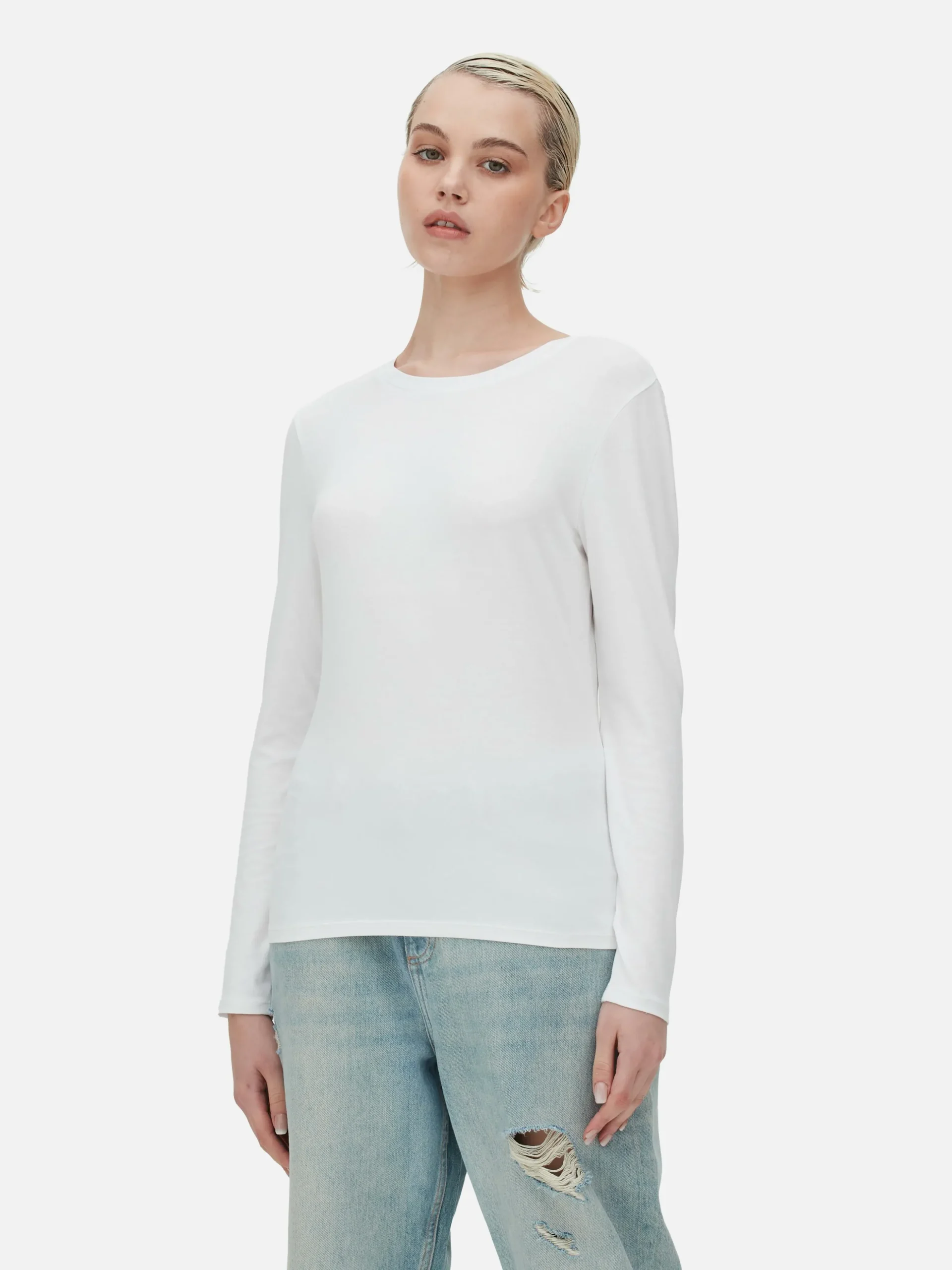 Stretch Top Met Lange Mouwen