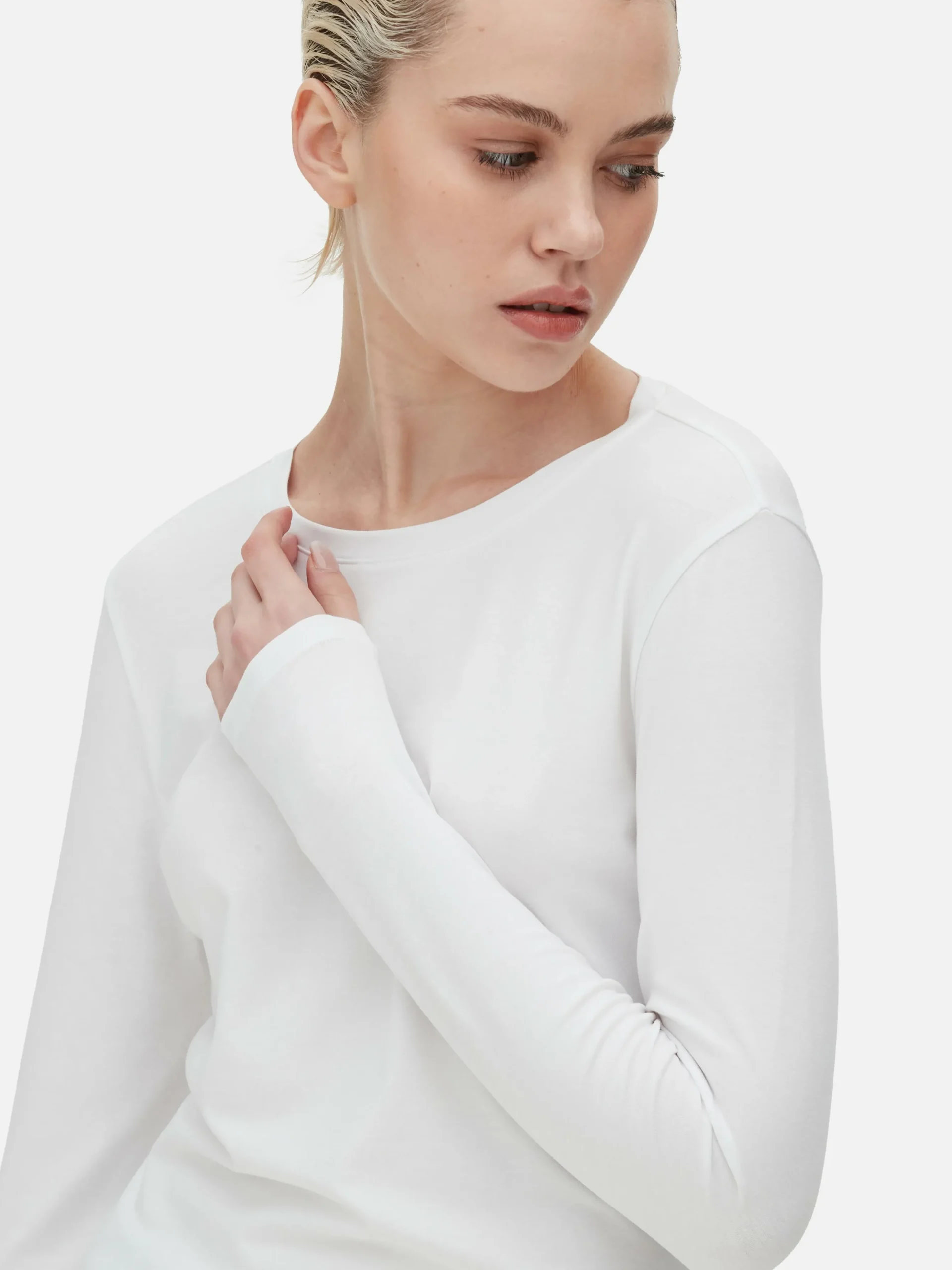 Stretch Top Met Lange Mouwen