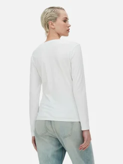 Stretch Top Met Lange Mouwen