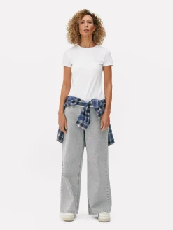 Stretch T-shirt Met Ronde Hals