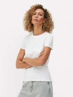 Stretch T-shirt Met Ronde Hals