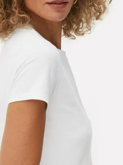 Stretch T-shirt Met Ronde Hals