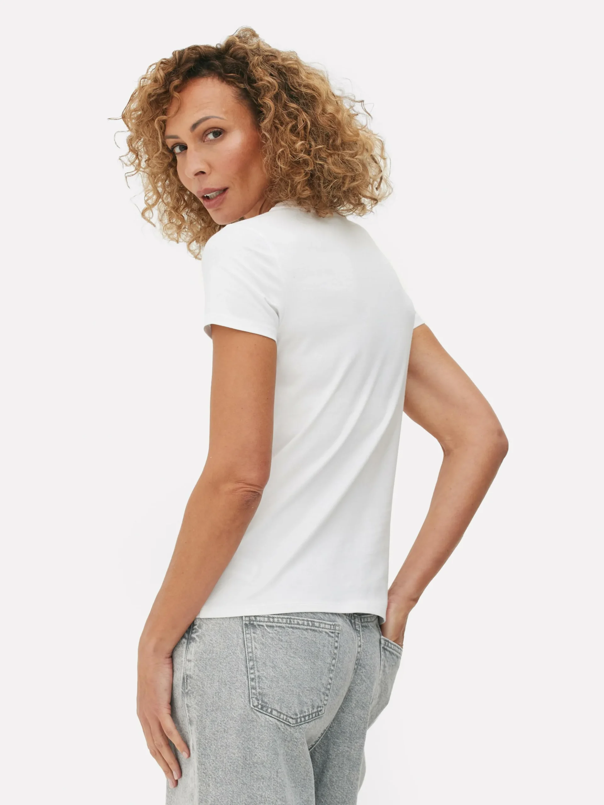 Stretch T-shirt Met Ronde Hals
