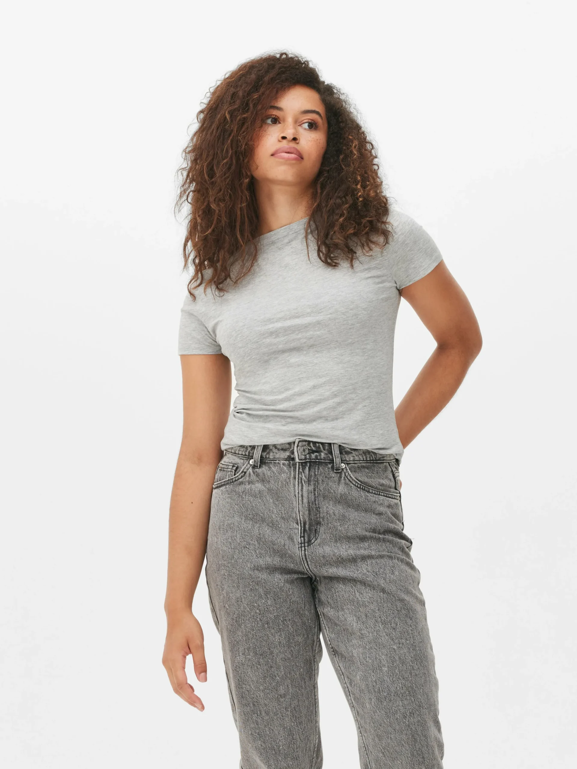 Stretch-T-shirt Met Ronde Hals