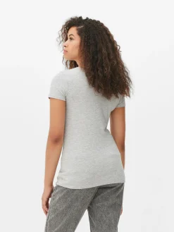 Stretch-T-shirt Met Ronde Hals