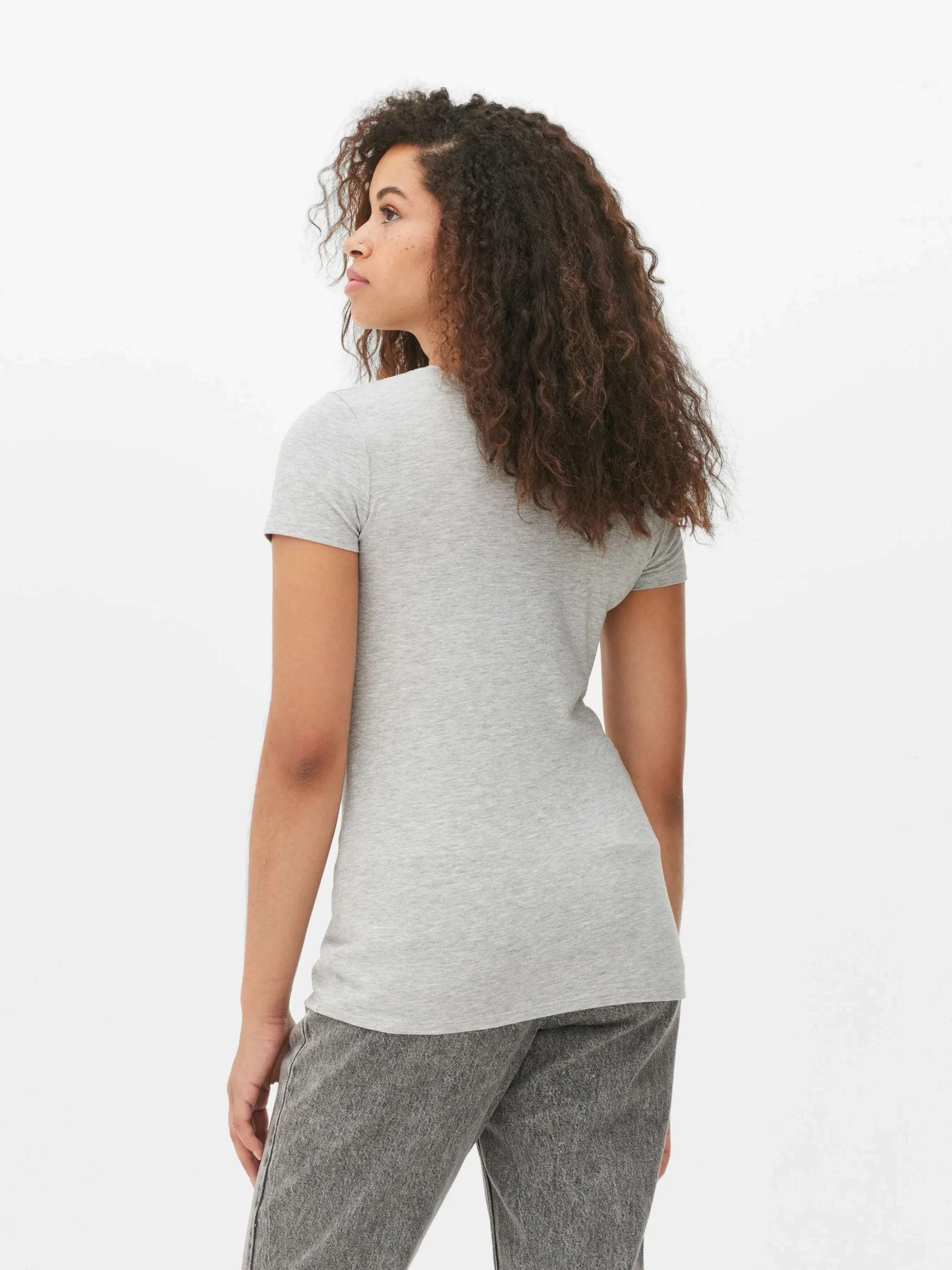 Stretch-T-shirt Met Ronde Hals