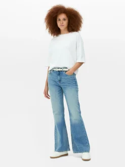 Stretchvrije Jeans Met Wijd Uitlopende Pijpen