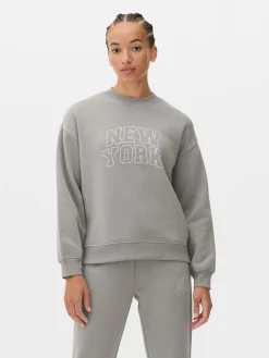 Sweater Met Tekst En Ronde Hals