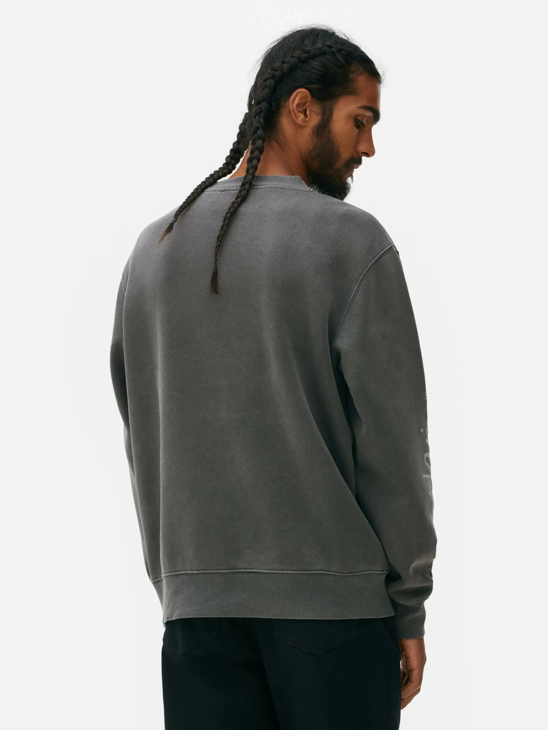 Sweatshirt Met Acid Wash Disney X Keith Haring