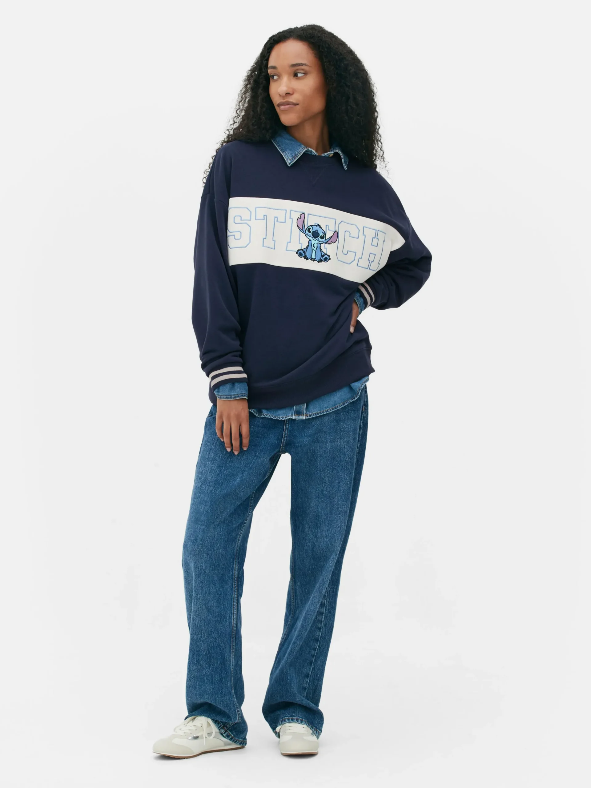 Sweatshirt Met Contrasterende Tekst Disney's Stitch