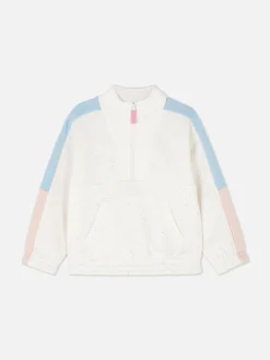 Sweatshirt Met Kleurvlakken En Halve Rits