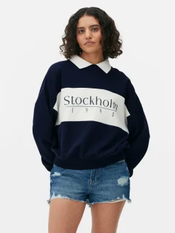 Sweatshirt Met Kraag En Print