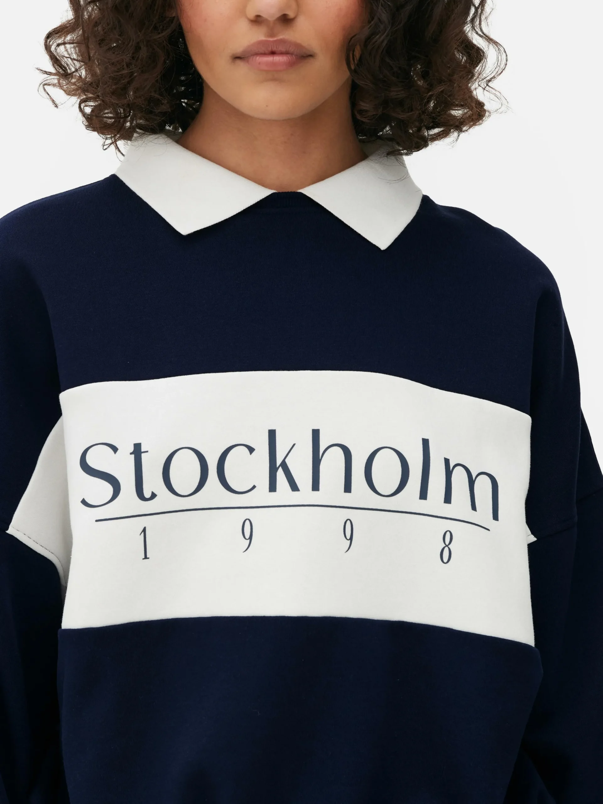 Sweatshirt Met Kraag En Print