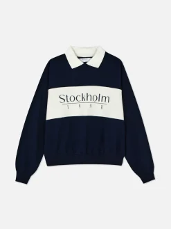 Sweatshirt Met Kraag En Print