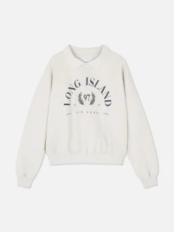 Sweatshirt Met Kraag En Print