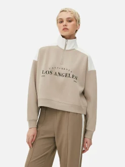 Sweatshirt Met Opstaande Kraag En Print