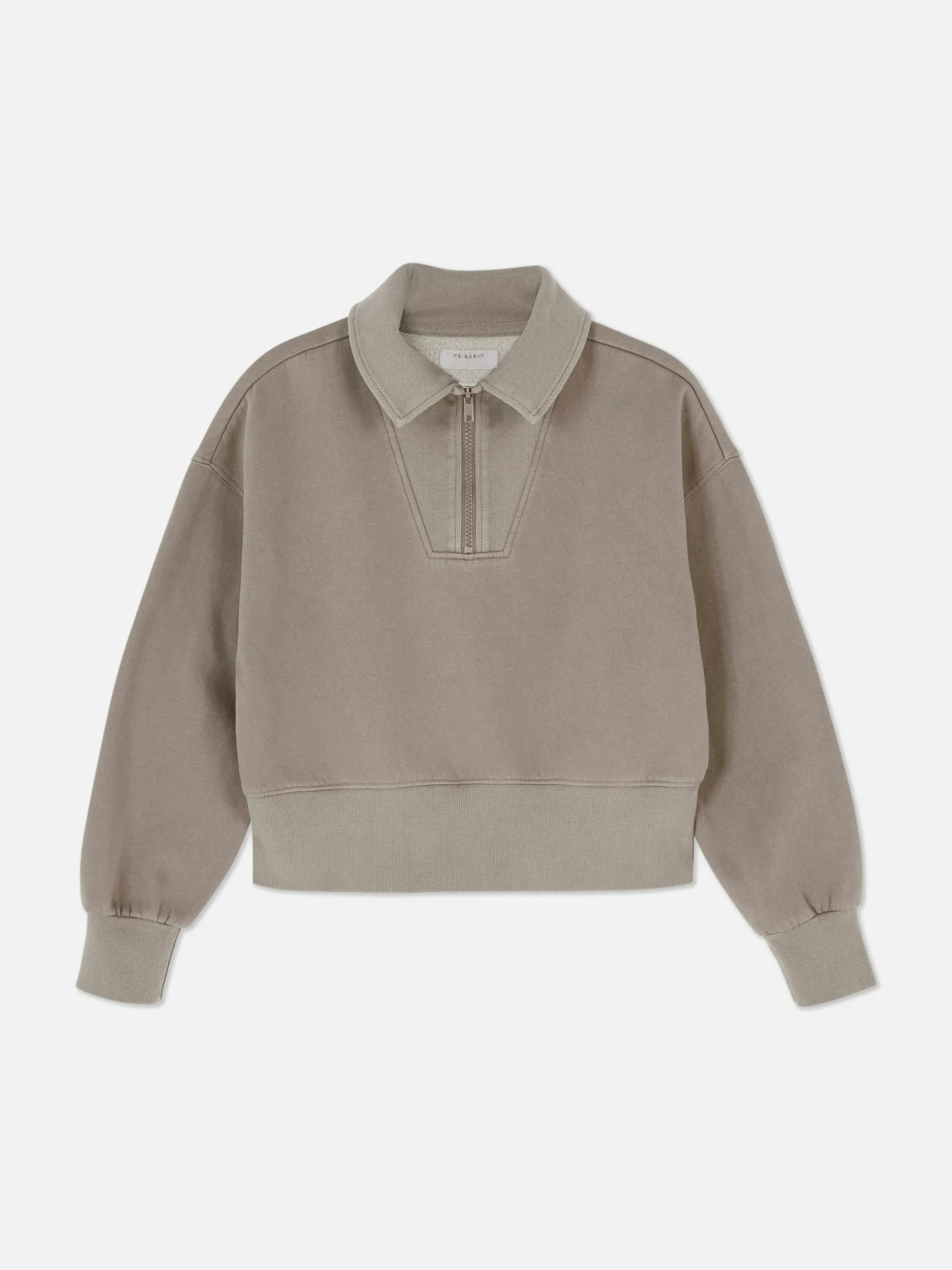 Sweatshirt Met Opstaande Kraag En Acid Wash