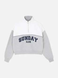 Sweatshirt Met Opstaande Kraag En Print